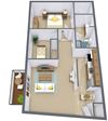 Courtyard Apartments | Two Bedroom | Plan 21C Courtyard Apartments | Two Bedroom | Plan 21C